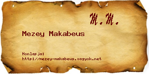 Mezey Makabeus névjegykártya